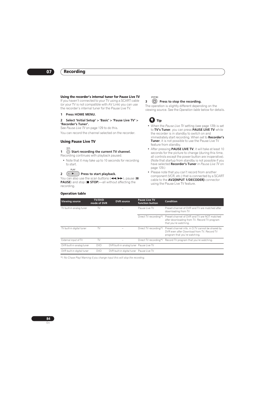 Recording 07 | Pioneer RCS-656HX User Manual | Page 84 / 156