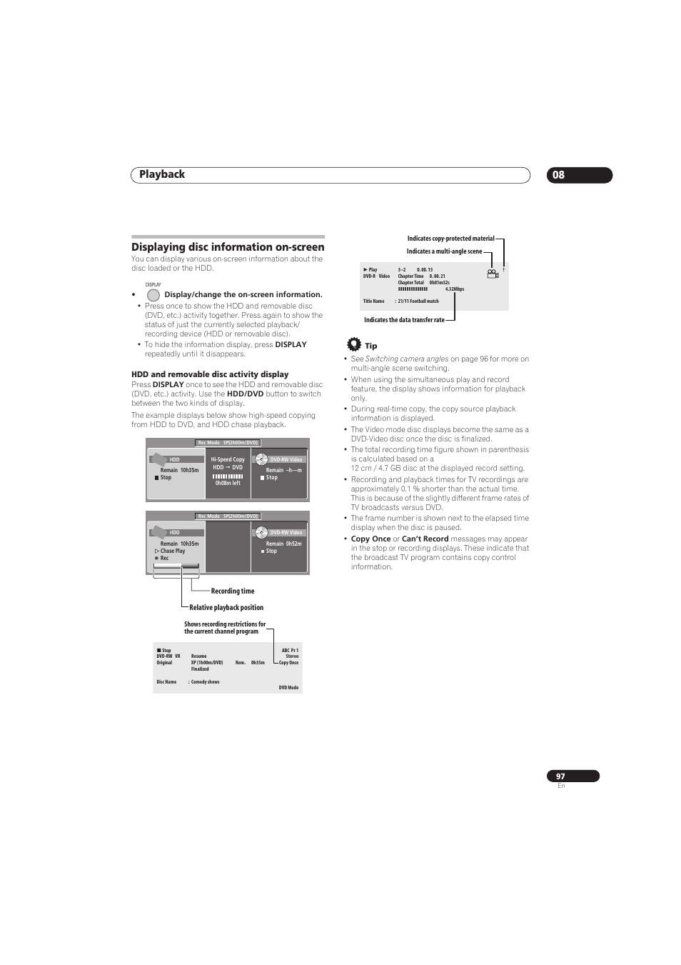 Playback 08, Displaying disc information on-screen | Pioneer RCS-656HX User Manual | Page 97 / 156