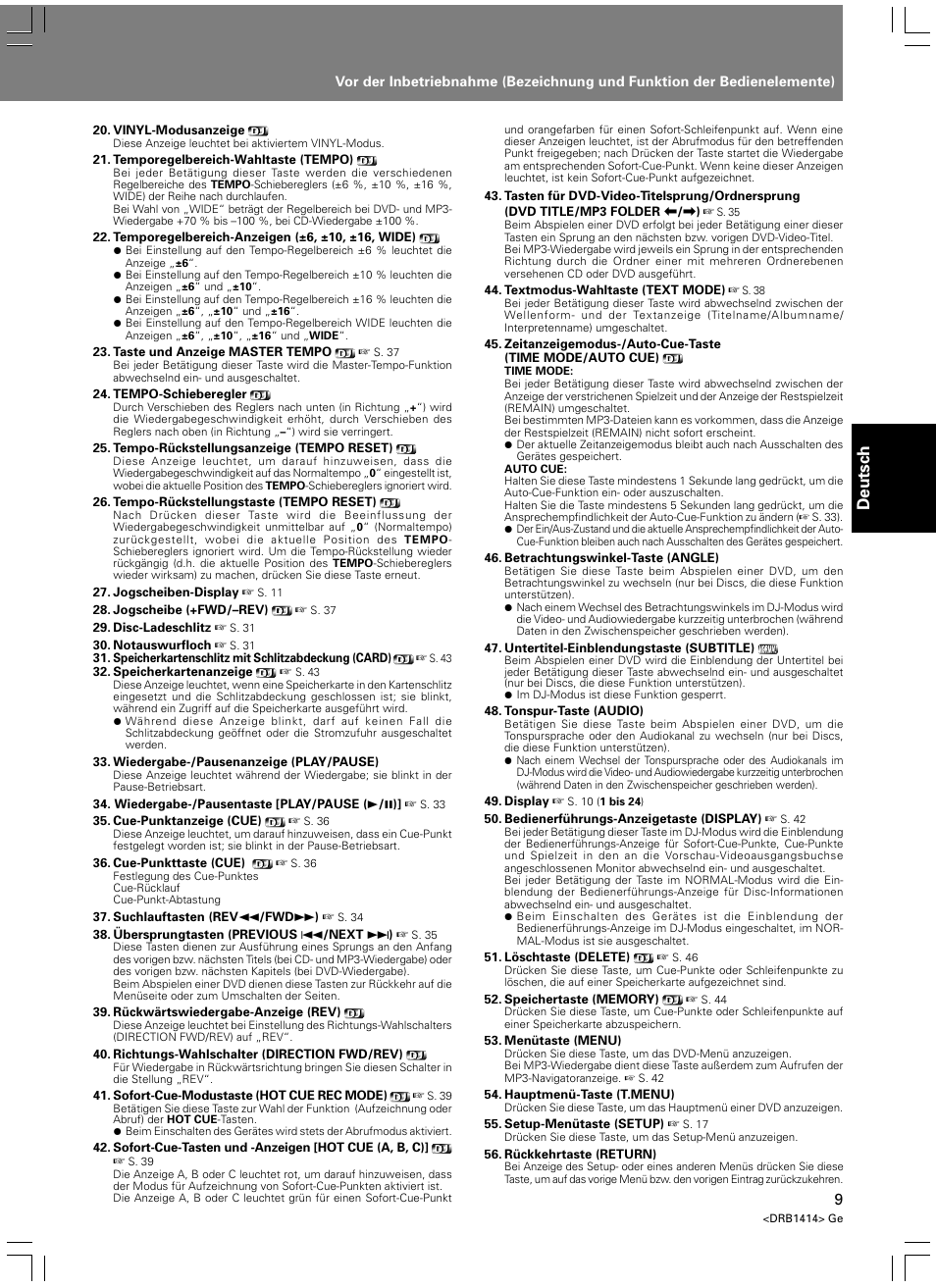 Deutsch | Pioneer DVJ-1000 User Manual | Page 119 / 319