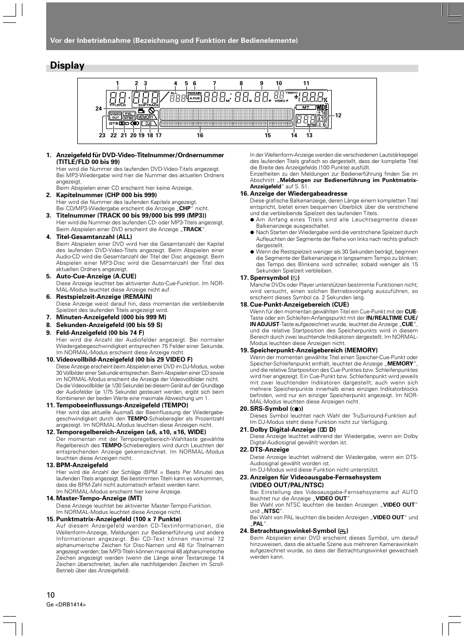 Display | Pioneer DVJ-1000 User Manual | Page 120 / 319