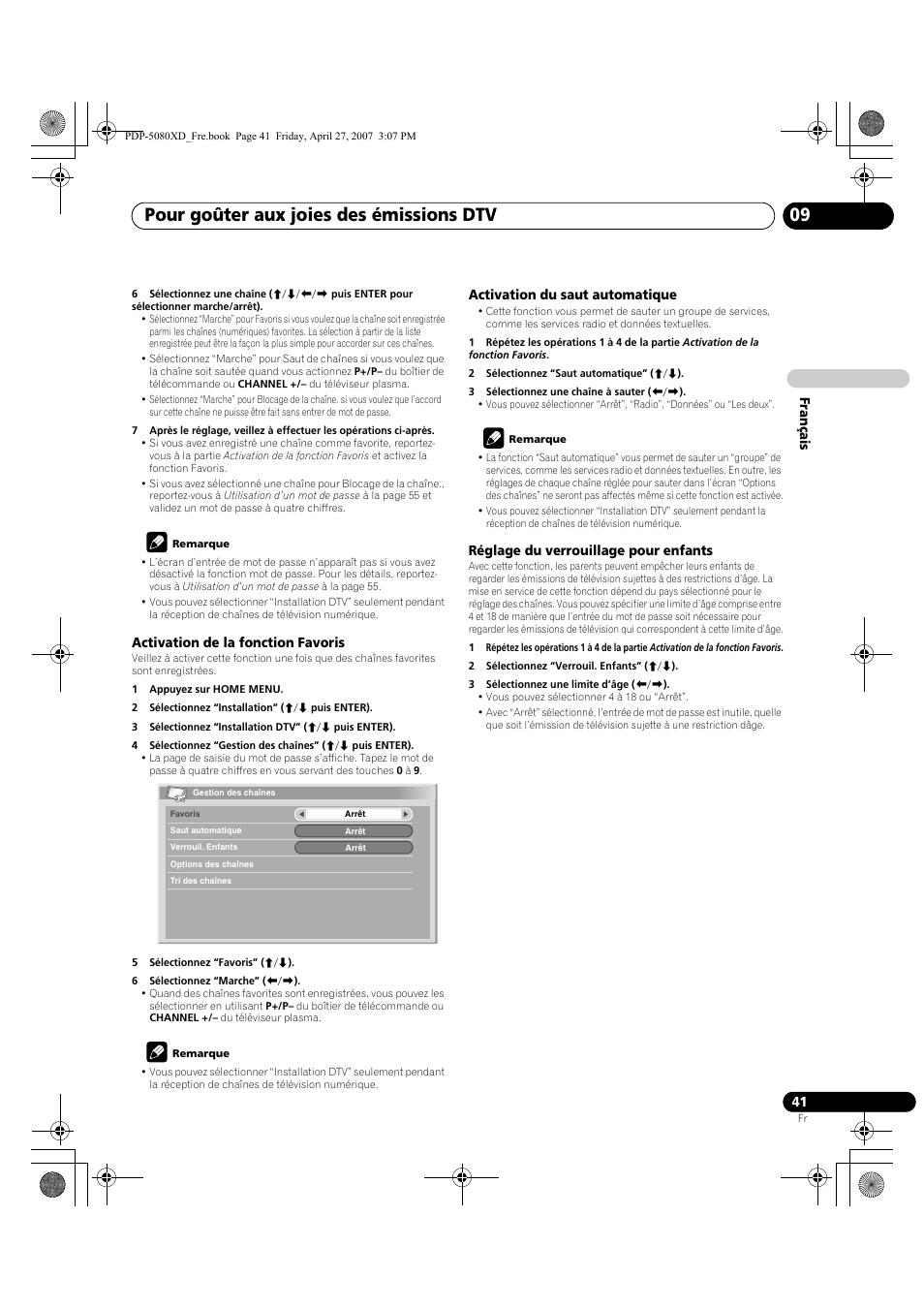 Pour goûter aux joies des émissions dtv 09 | Pioneer PDP-SX5080D User Manual | Page 119 / 236