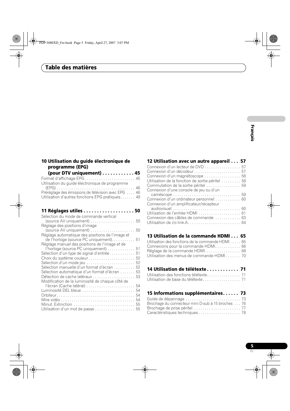 Pioneer PDP-SX5080D User Manual | Page 83 / 236