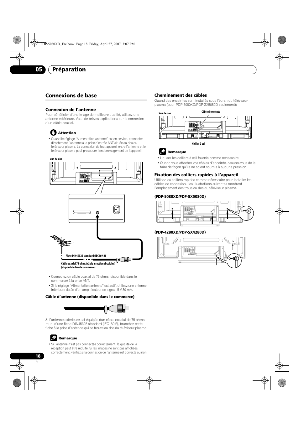 Connexions de base, Préparation 05 | Pioneer PDP-SX5080D User Manual | Page 96 / 236