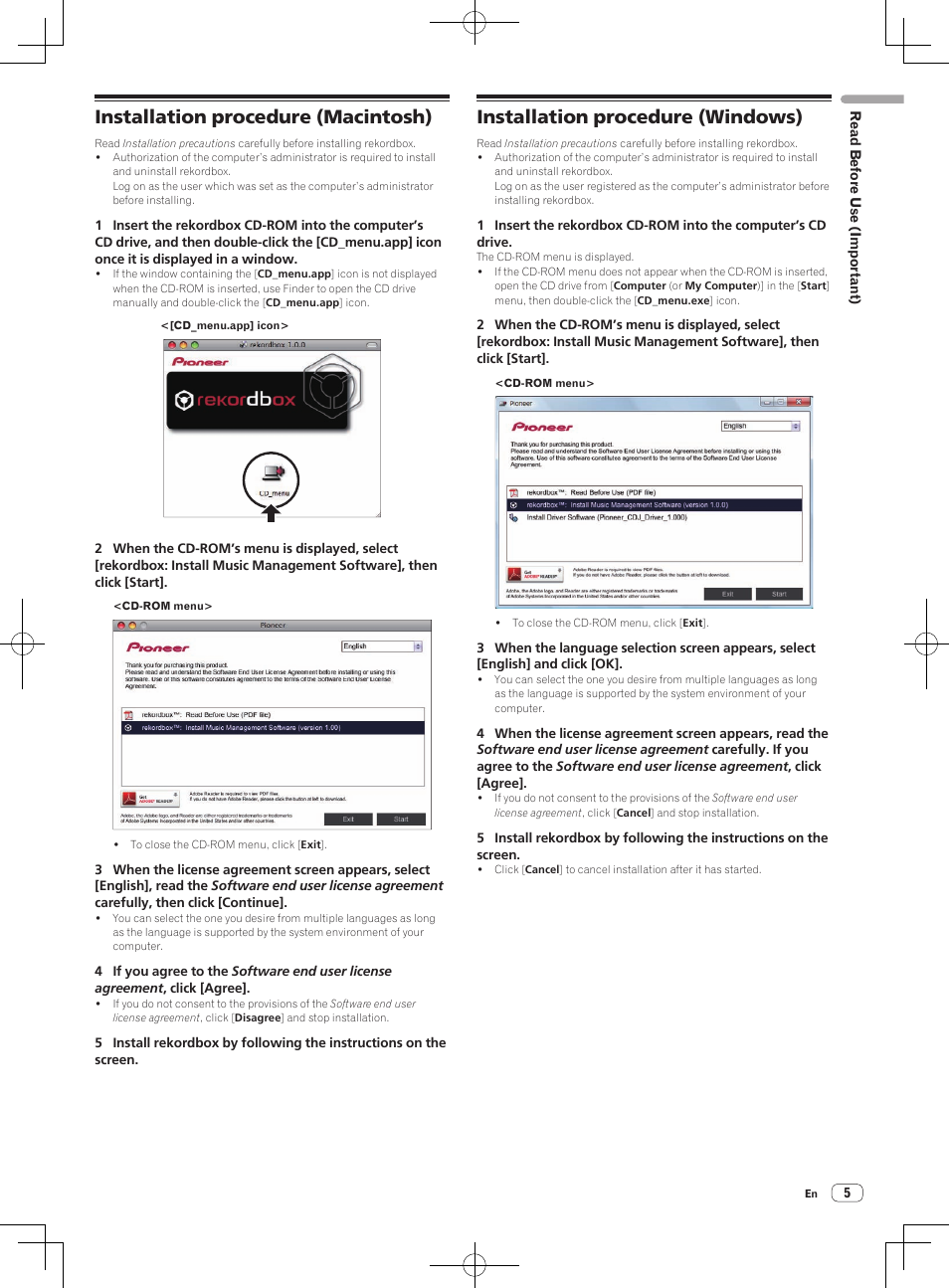 Installation procedure (macintosh), Installation procedure (windows) | Pioneer CDJ-2000 User Manual | Page 5 / 8