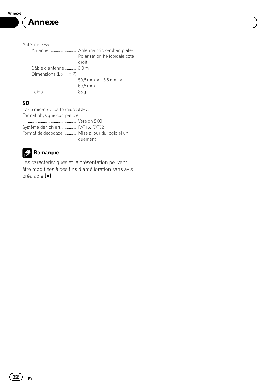 Annexe | Pioneer SPH-DA01 User Manual | Page 22 / 80