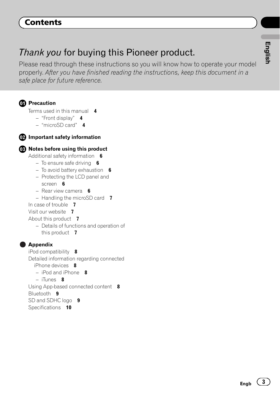 Pioneer SPH-DA01 User Manual | Page 3 / 80