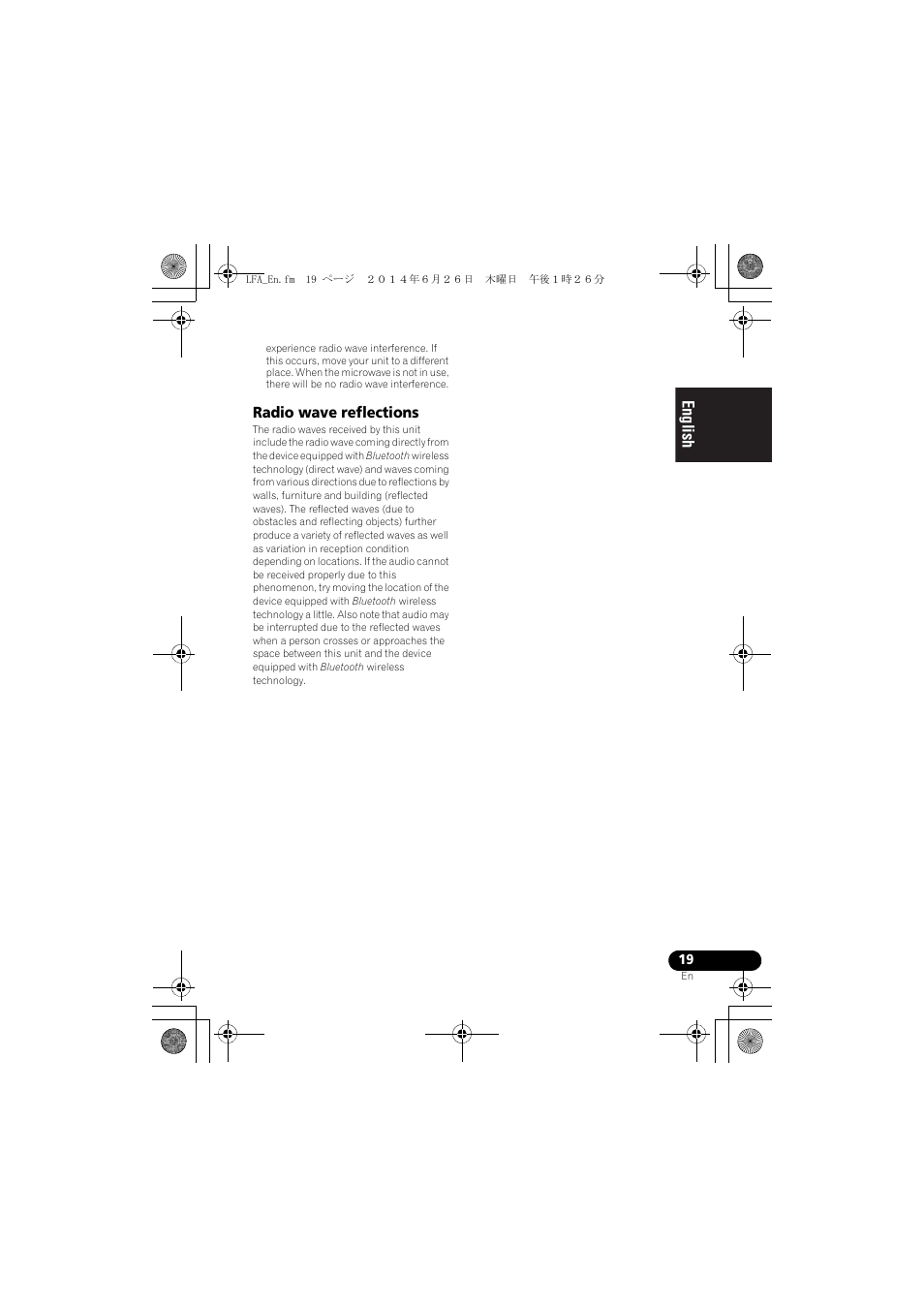 Radio wave reflections, English français español | Pioneer XW-LF3-K User Manual | Page 19 / 92