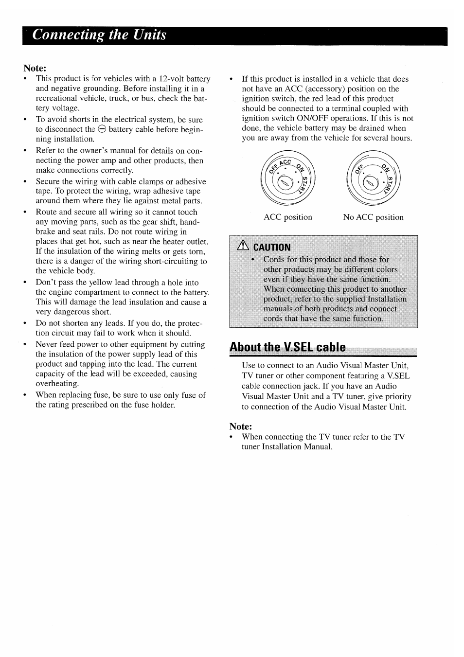 Connecting the units, About the v.sel cable | Pioneer AVX-7000 User Manual | Page 12 / 25