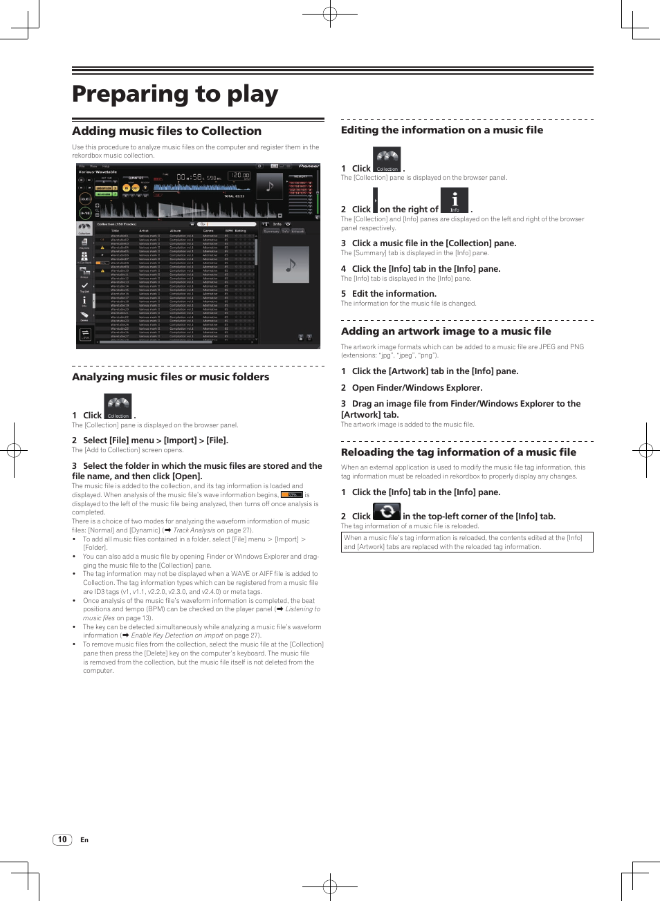 Preparing to play, Adding music files to collection | Pioneer DJM-2000NXS User Manual | Page 10 / 31