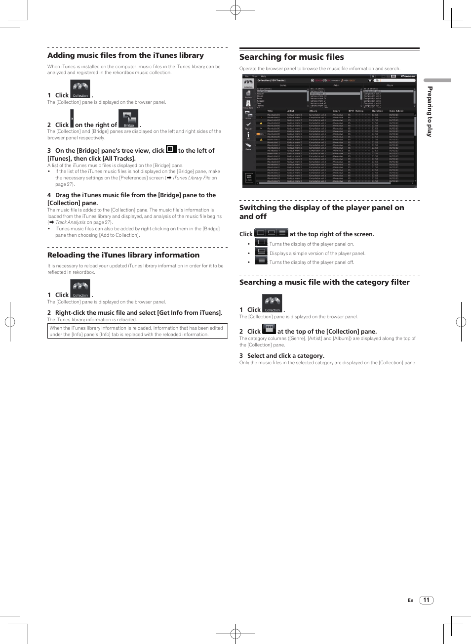 Searching for music files | Pioneer DJM-2000NXS User Manual | Page 11 / 31