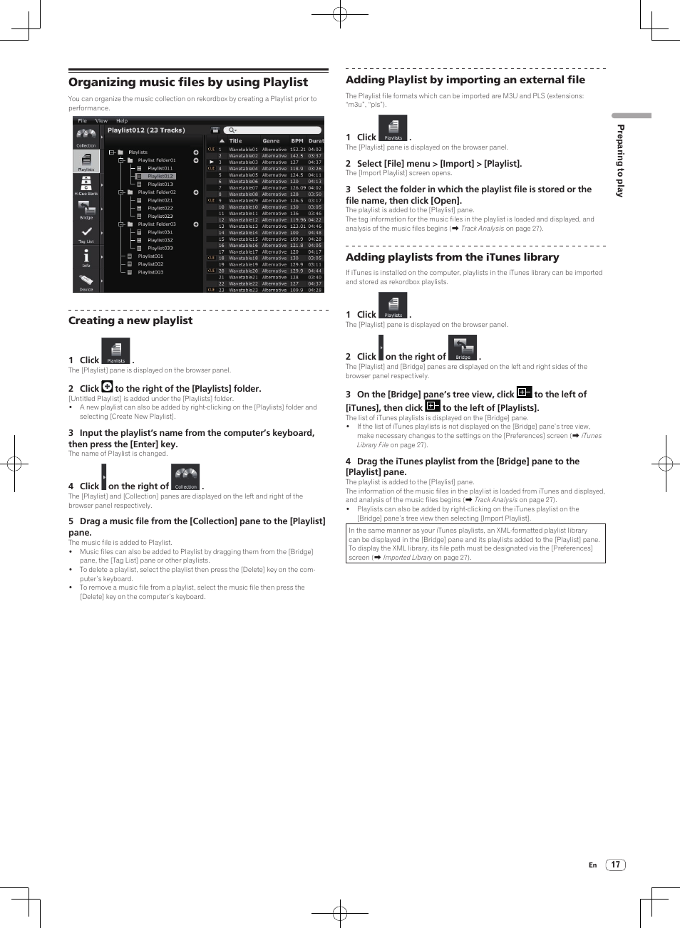 Organizing music files by using playlist | Pioneer DJM-2000NXS User Manual | Page 17 / 31