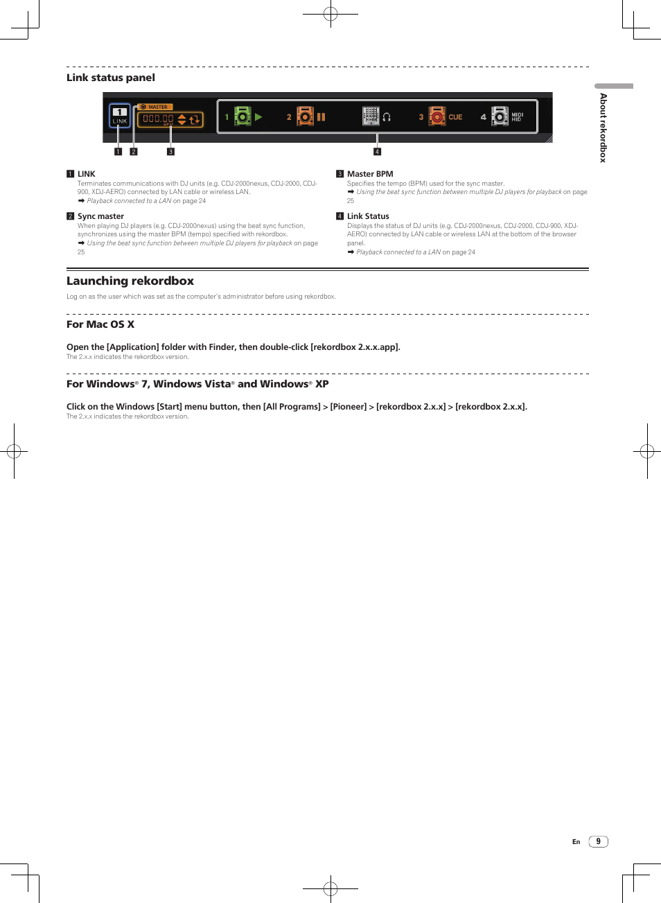 Launching rekordbox | Pioneer DJM-2000NXS User Manual | Page 9 / 31