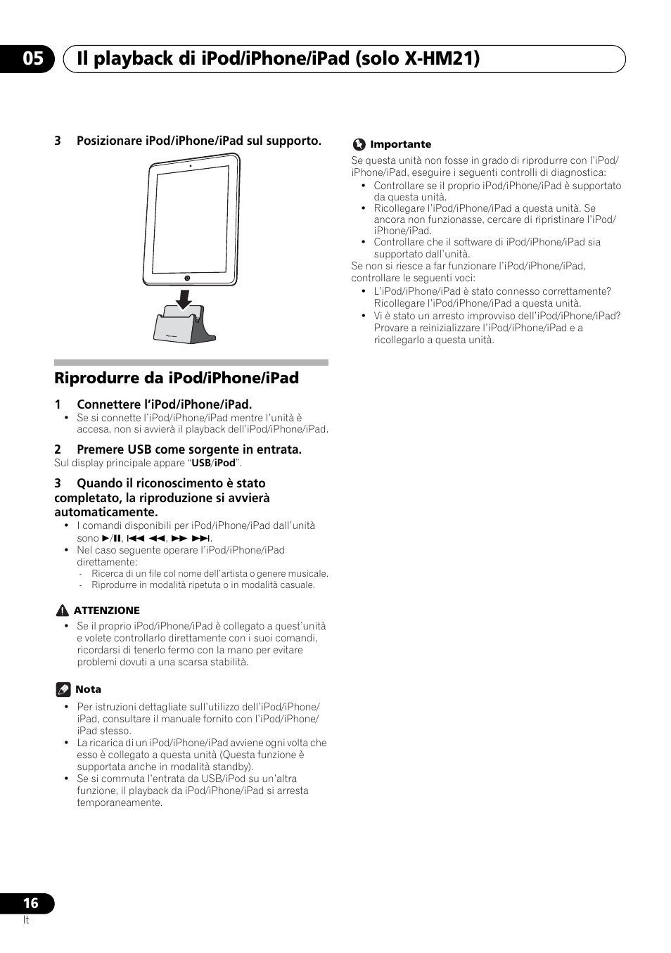 Riprodurre da ipod/iphone/ipad, Il playback di ipod/iphone/ipad (solo x-hm21) 05 | Pioneer X-HM21-K User Manual | Page 112 / 228