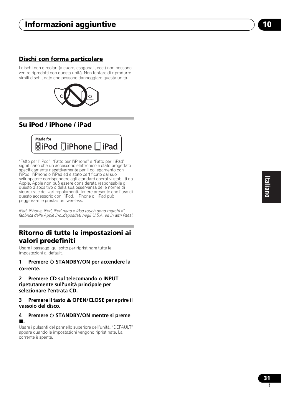Dischi con forma particolare, Informazioni aggiuntive 10 | Pioneer X-HM21-K User Manual | Page 127 / 228