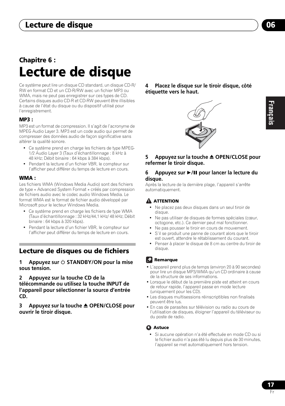 06 lecture de disque, Lecture de disques ou de fichiers, Lecture de disque | Lecture de disque 06, Chapitre 6 | Pioneer X-HM21-K User Manual | Page 49 / 228