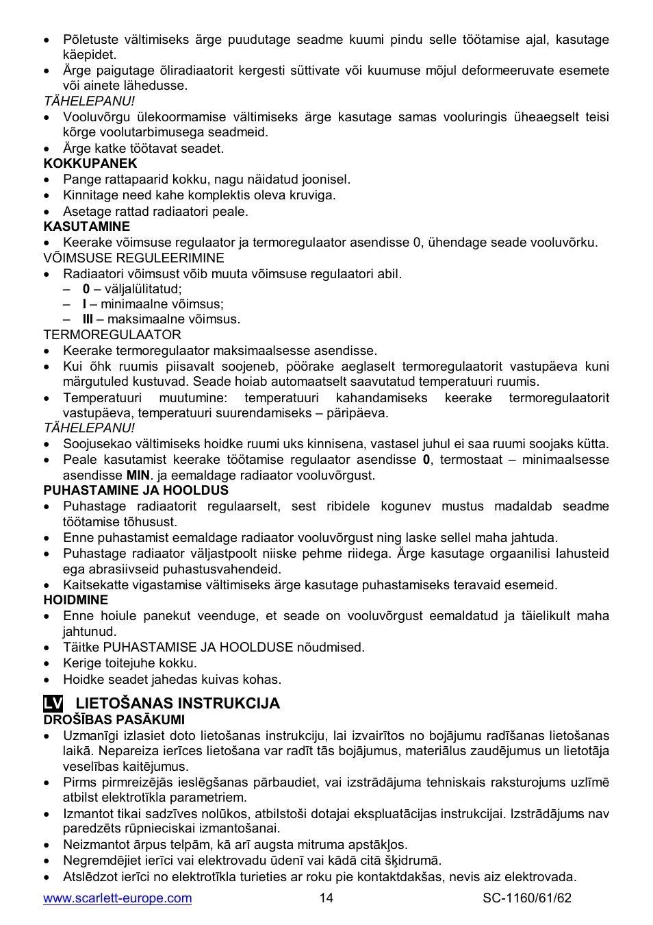 Scarlett SC-1160 User Manual | Page 14 / 22