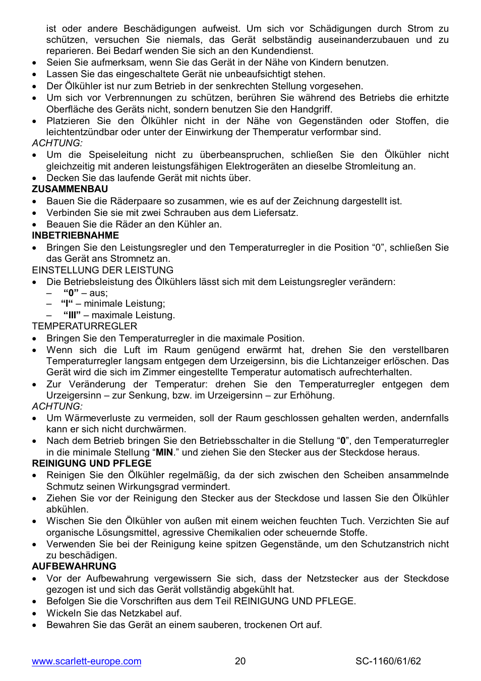 Scarlett SC-1160 User Manual | Page 20 / 22