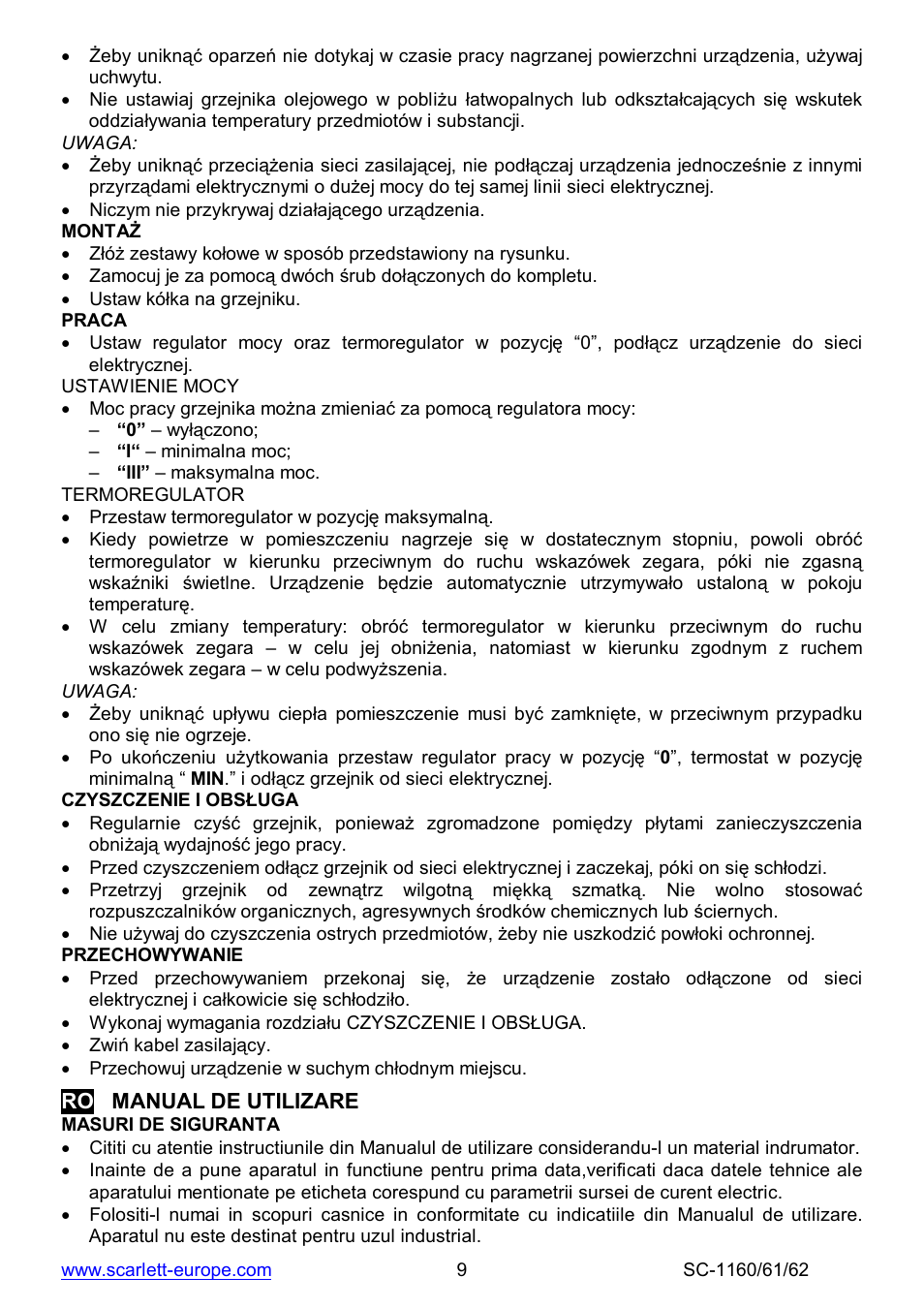 Scarlett SC-1160 User Manual | Page 9 / 22