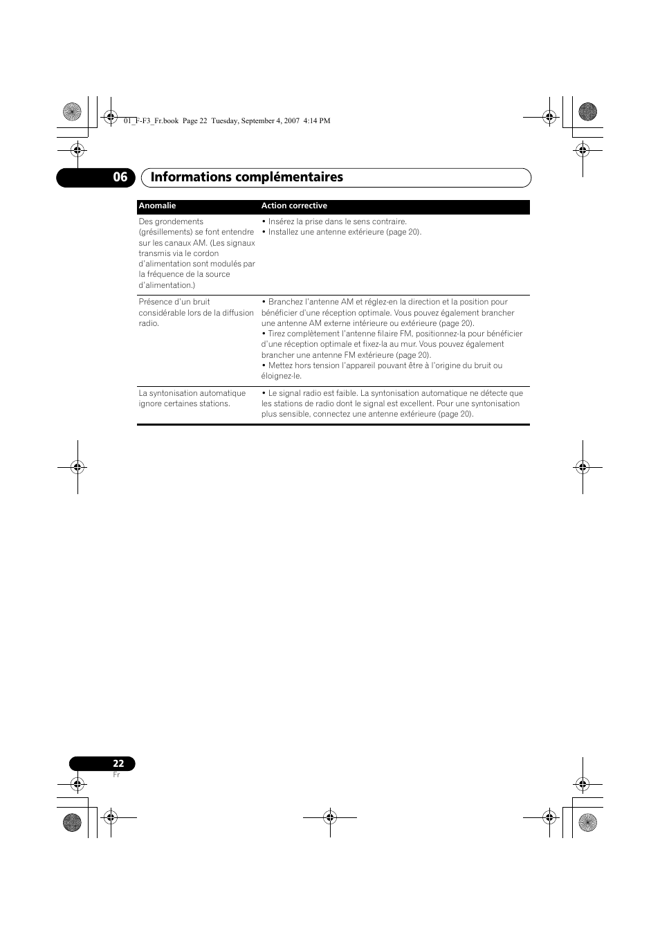 Informations complémentaires 06 | Pioneer F-F3-J User Manual | Page 44 / 134
