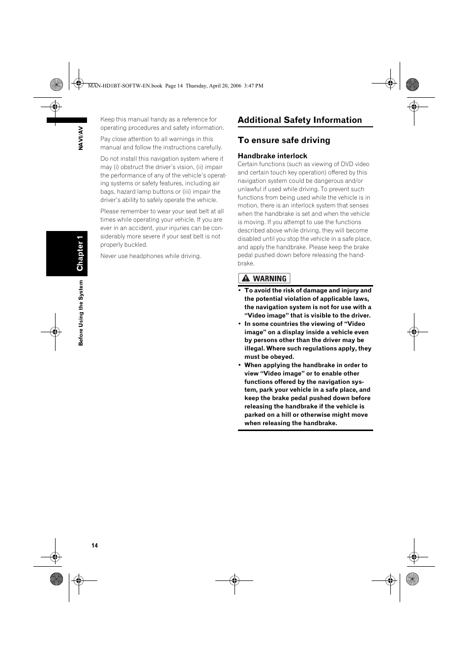 Pioneer AVIC-HD1BT User Manual | Page 16 / 192