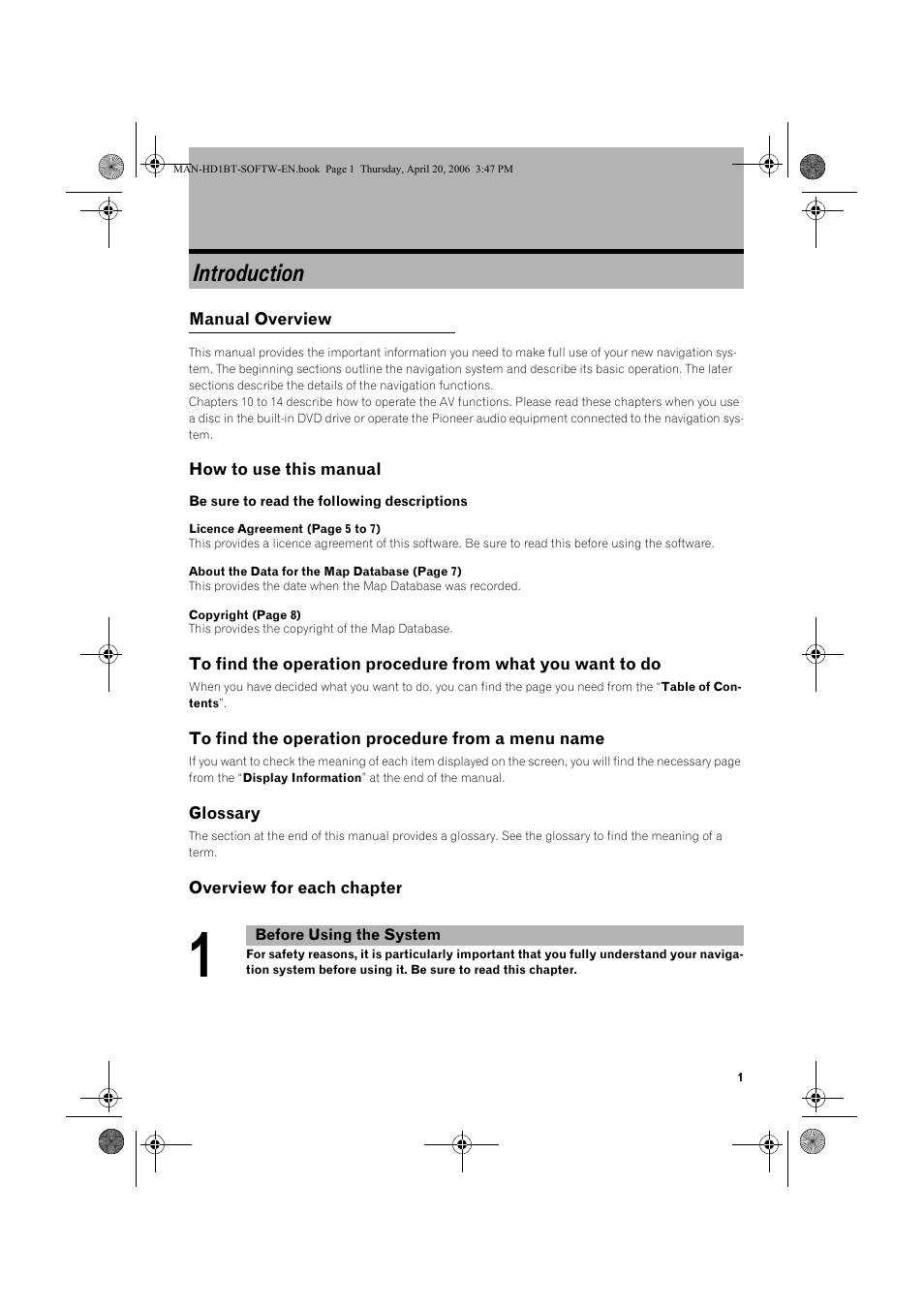 Introduction | Pioneer AVIC-HD1BT User Manual | Page 3 / 192