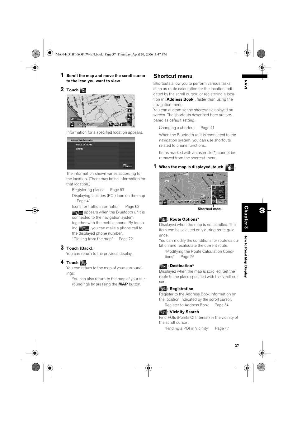 Shortcut menu | Pioneer AVIC-HD1BT User Manual | Page 39 / 192