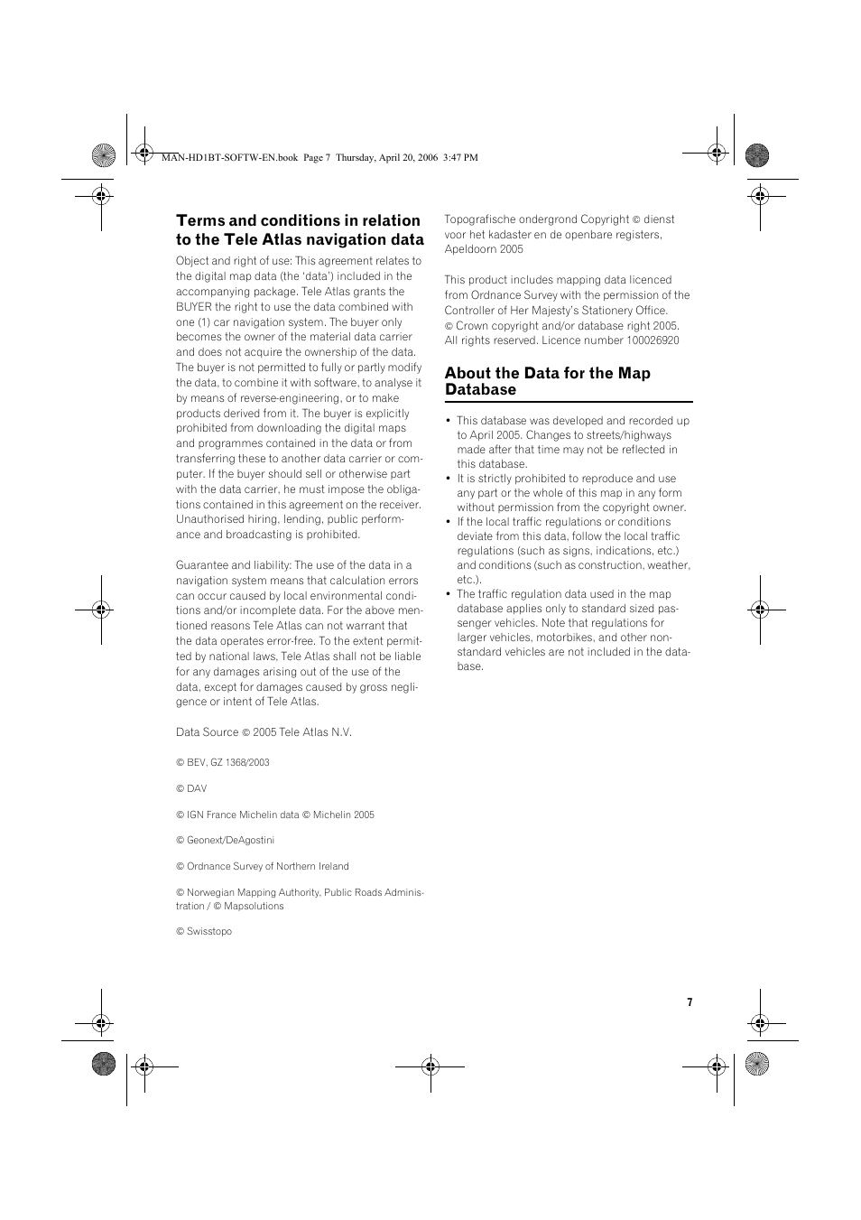 About the data for the map database | Pioneer AVIC-HD1BT User Manual | Page 9 / 192