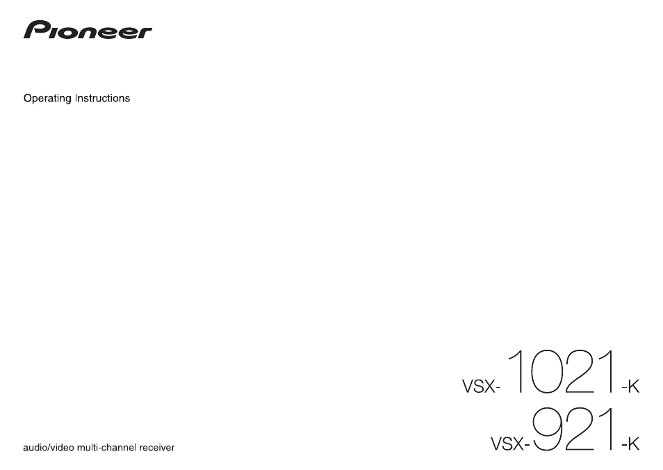 Pioneer VSX-921 User Manual | 92 pages