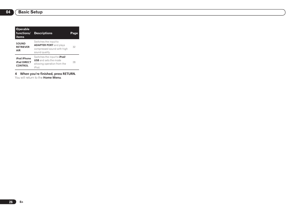 04 basic setup | Pioneer VSX-921 User Manual | Page 26 / 92