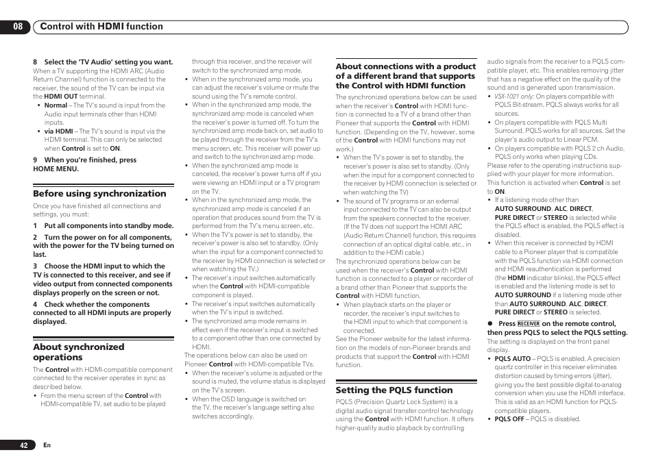 Pioneer VSX-921 User Manual | Page 42 / 92