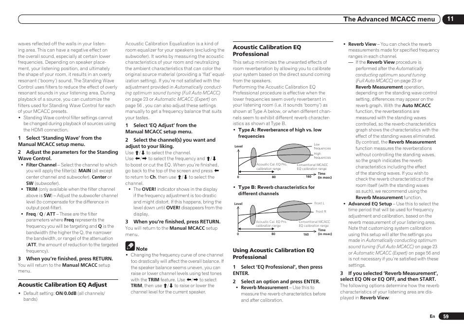 11 the advanced mcacc menu | Pioneer VSX-921 User Manual | Page 59 / 92