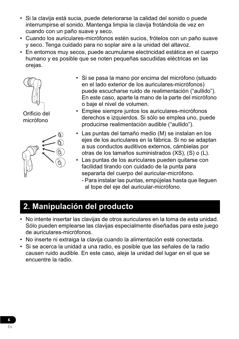 Manipulación del producto | Pioneer VMR-M770 User Manual | Page 22 / 52