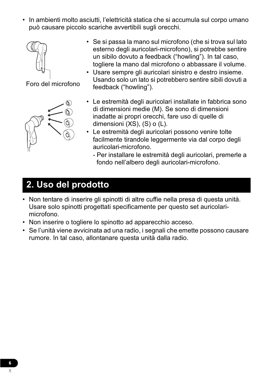Uso del prodotto | Pioneer VMR-M770 User Manual | Page 38 / 52