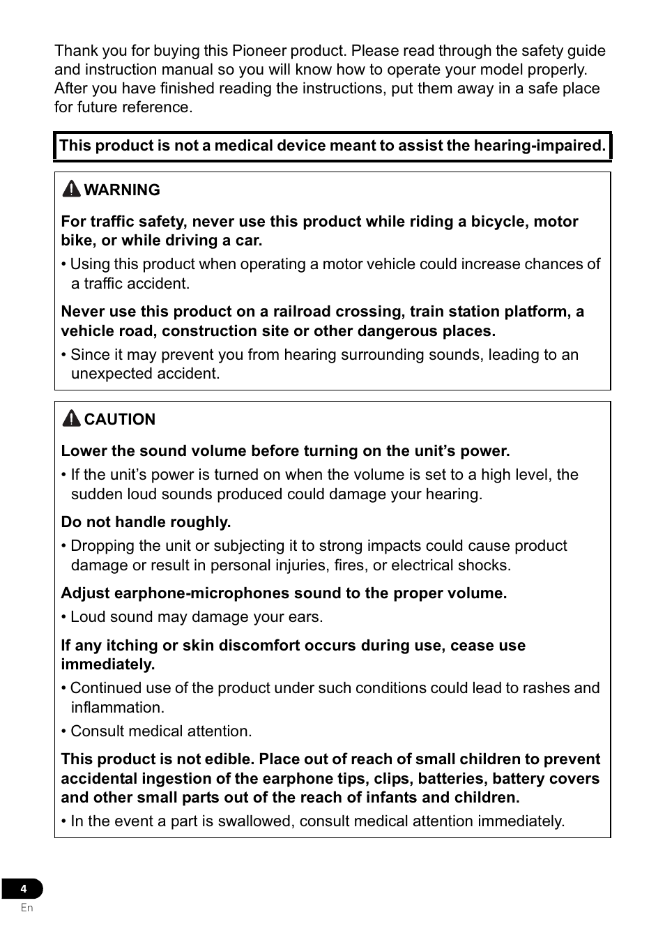 Pioneer VMR-M770 User Manual | Page 4 / 52