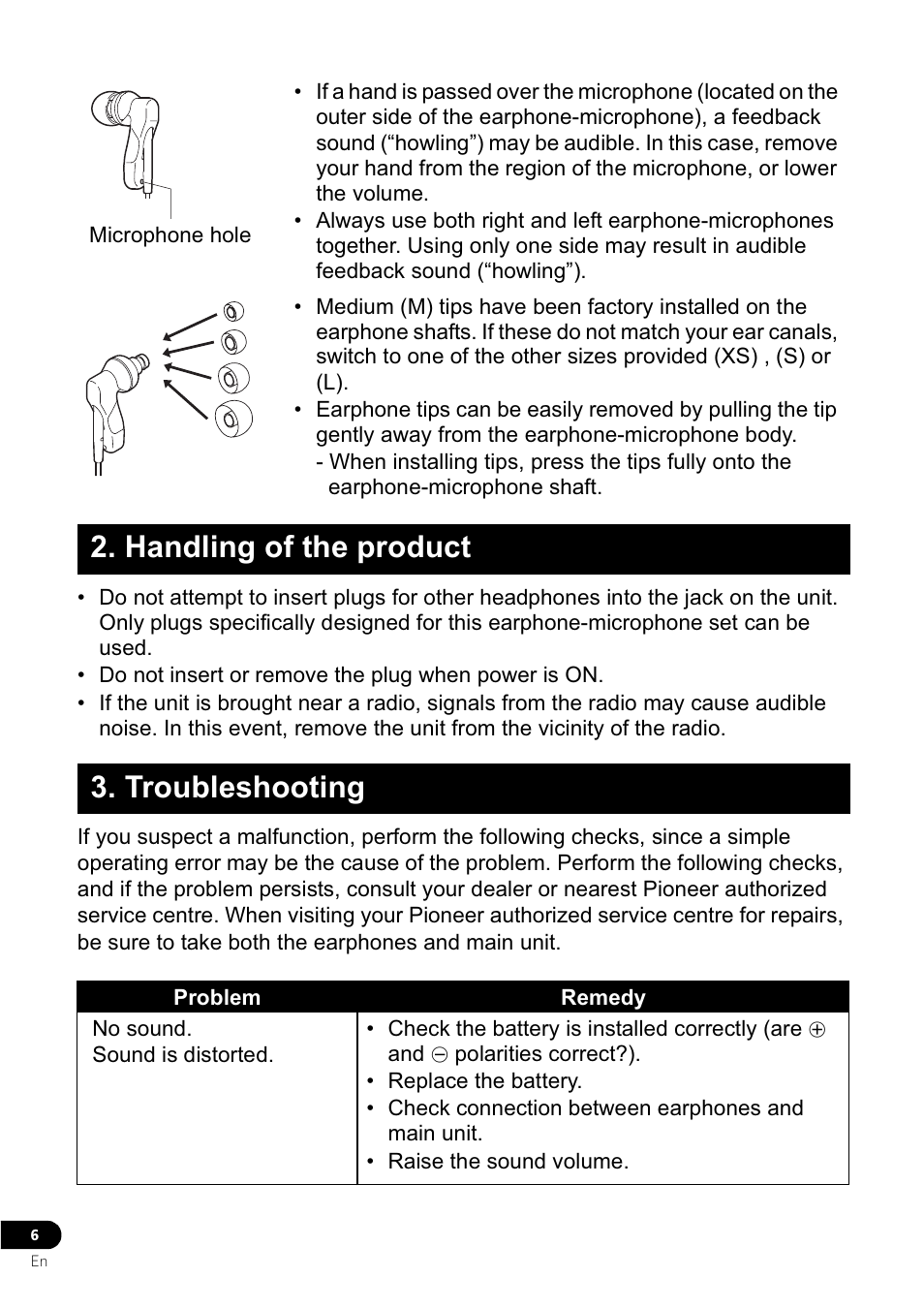 Handling of the product 3. troubleshooting | Pioneer VMR-M770 User Manual | Page 6 / 52