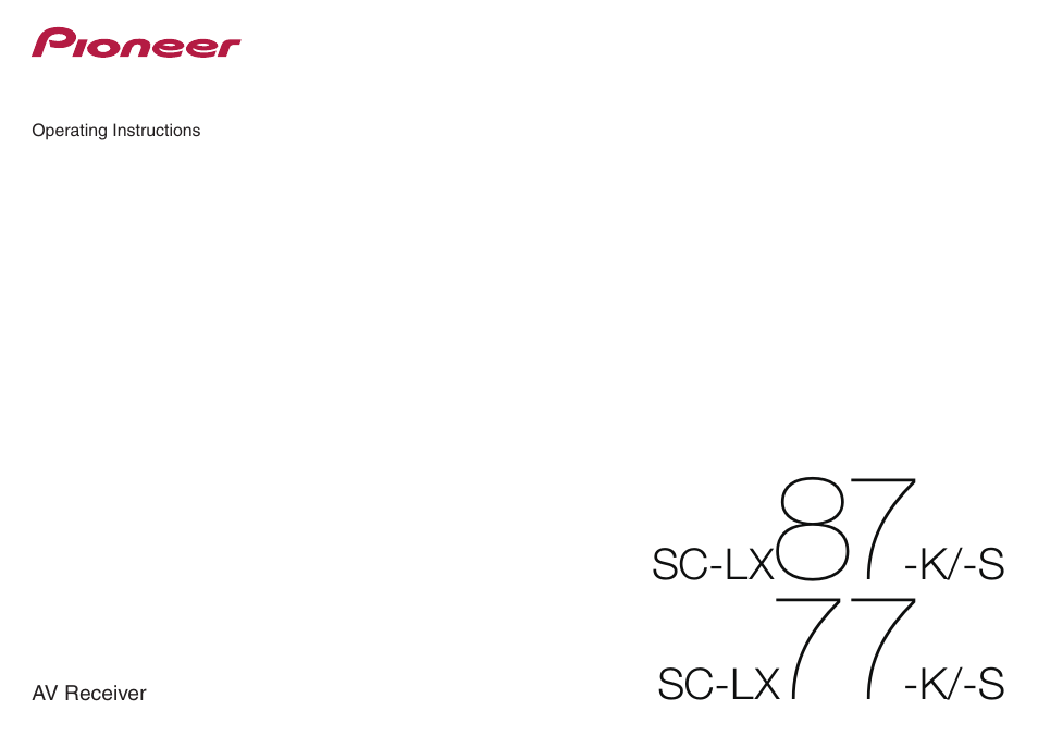 Pioneer SC-LX77-K User Manual | 139 pages