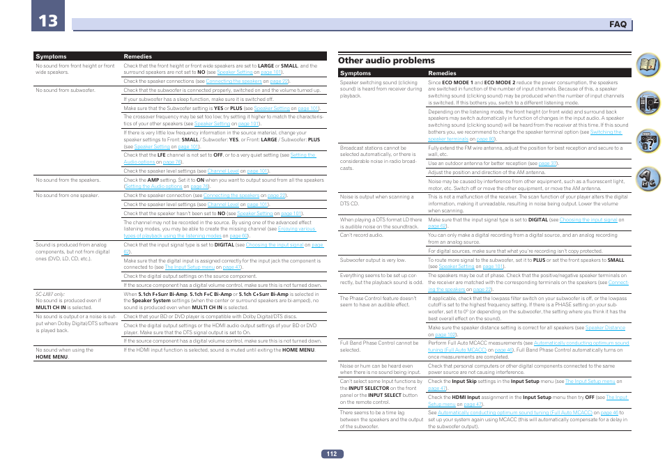 Other audio problems | Pioneer SC-LX77-K User Manual | Page 112 / 139