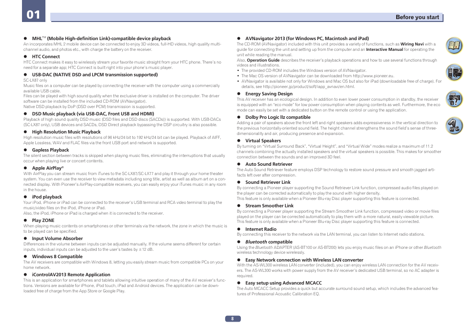 Pioneer SC-LX77-K User Manual | Page 8 / 139