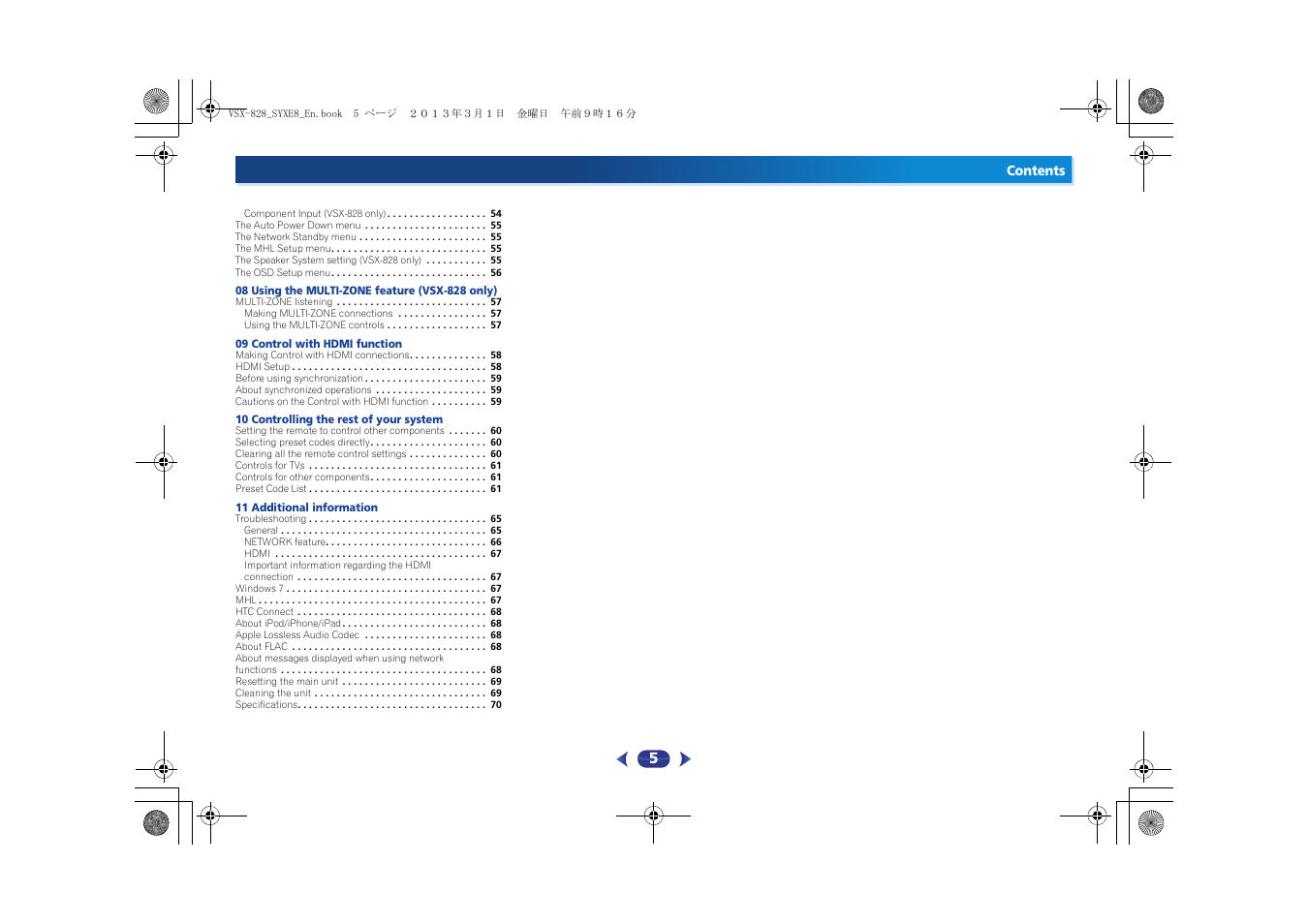 Pioneer VSX-828-K User Manual | Page 5 / 71