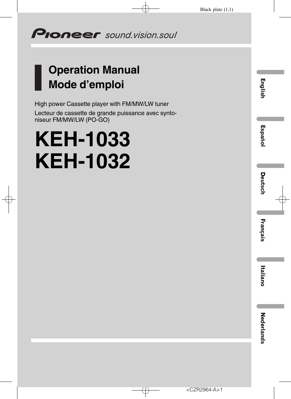 Pioneer KEH-1033 User Manual | 92 pages