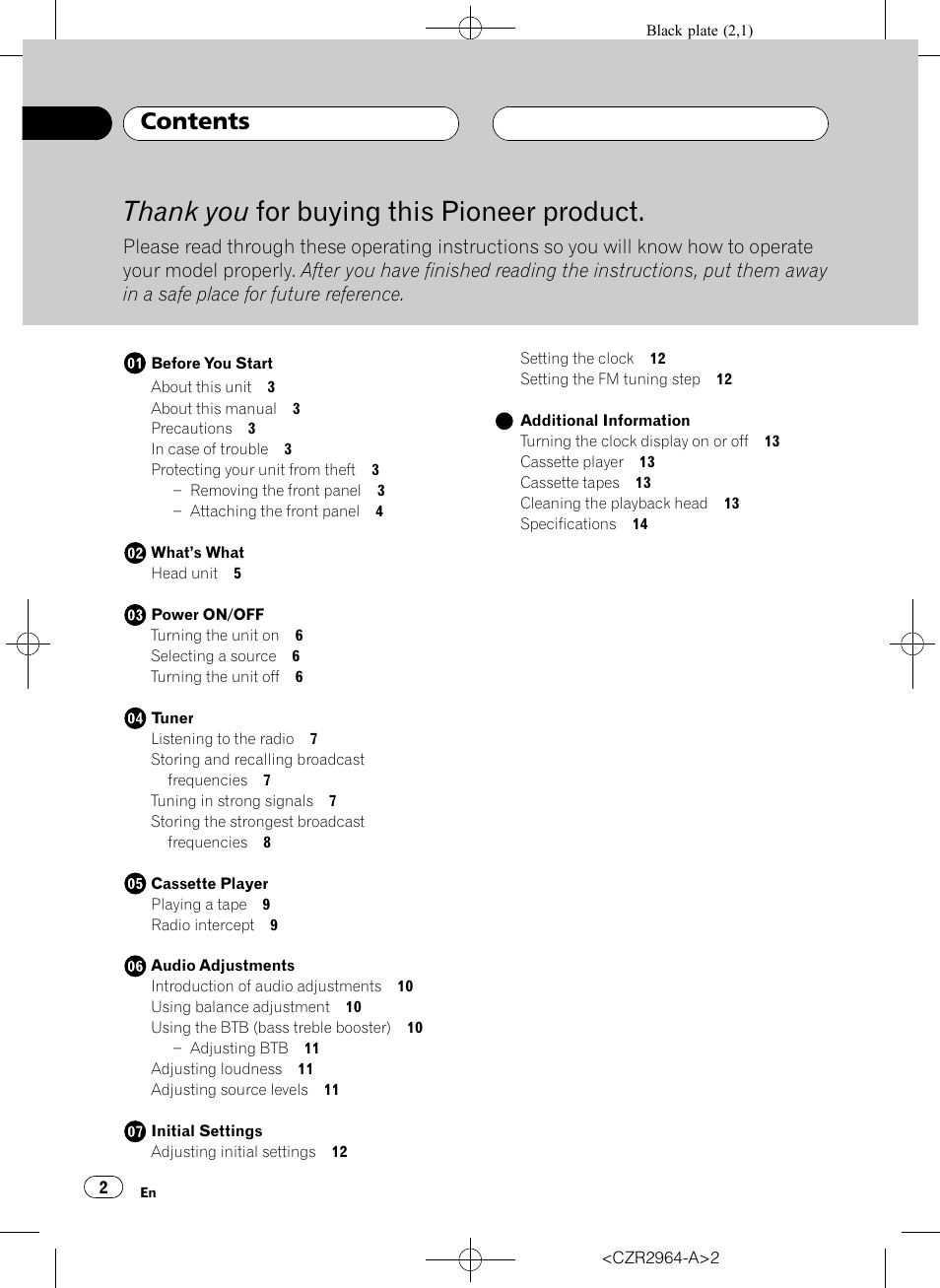 Pioneer KEH-1033 User Manual | Page 2 / 92