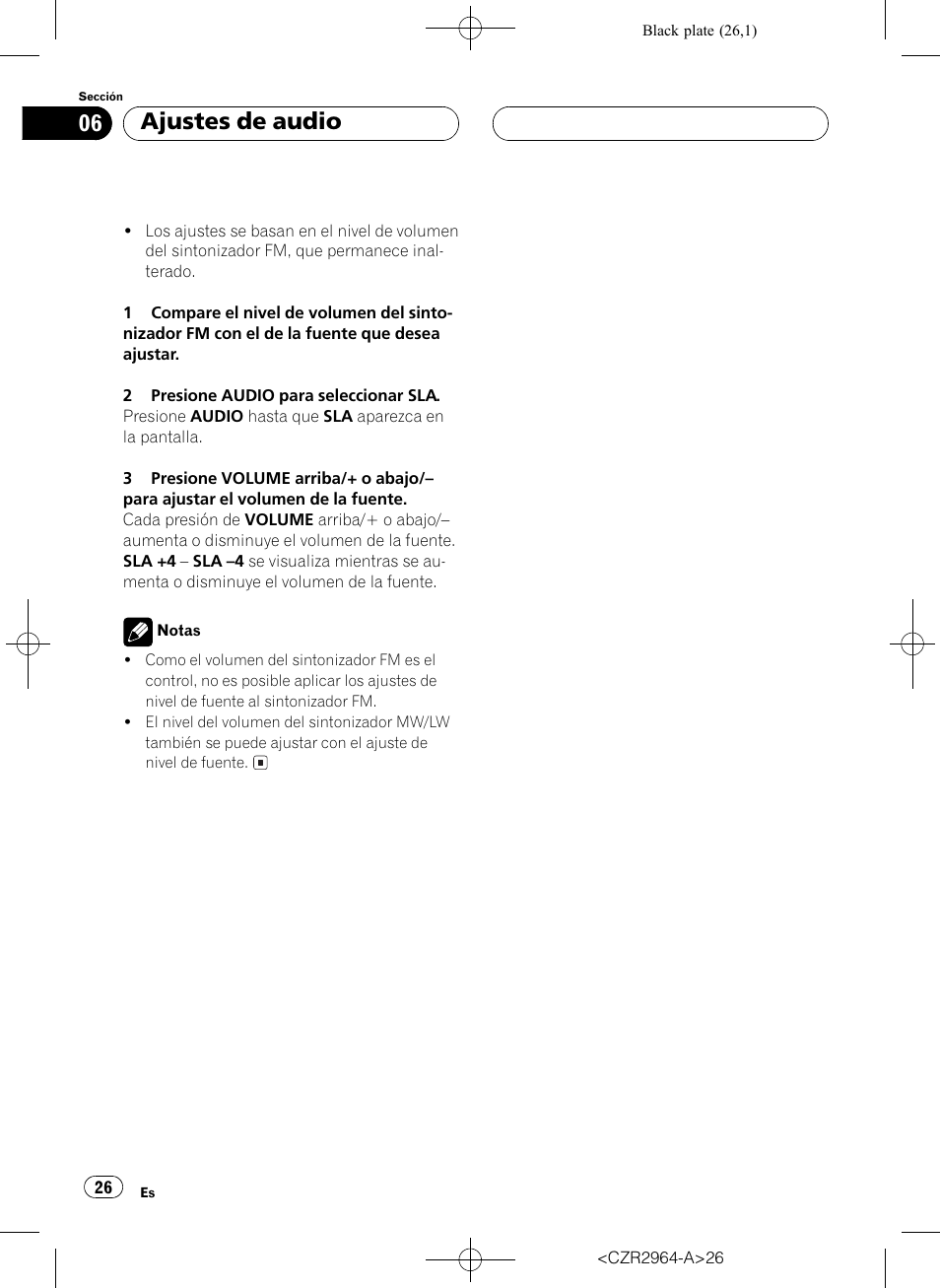 Ajustes de audio | Pioneer KEH-1033 User Manual | Page 26 / 92