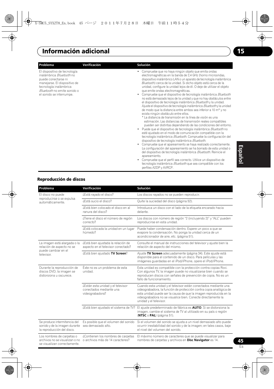 Información adicional 15, English français español | Pioneer X-SMC5-K User Manual | Page 153 / 168