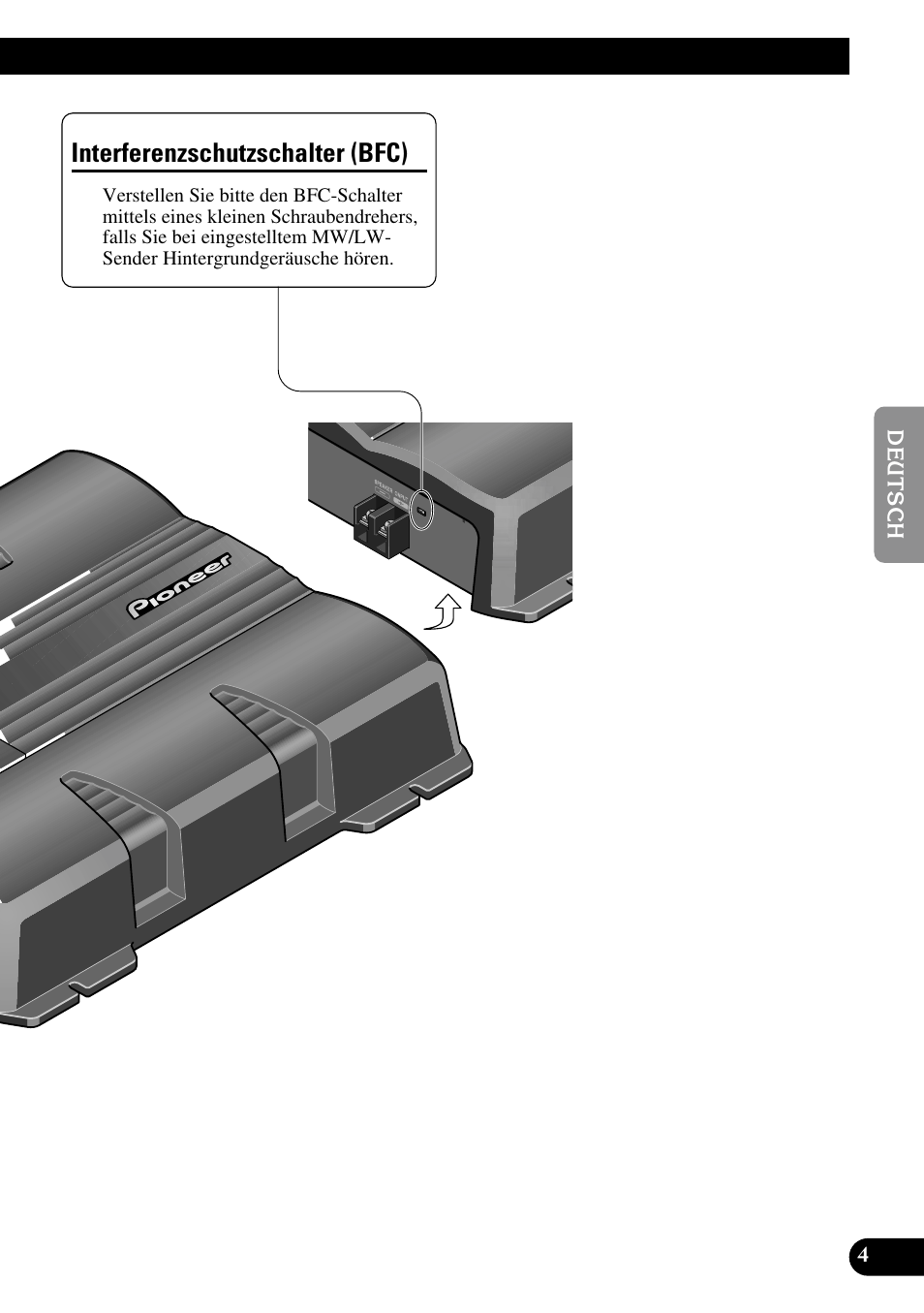 Interferenzschutzschalter (bfc) | Pioneer GM-7200M User Manual | Page 29 / 85