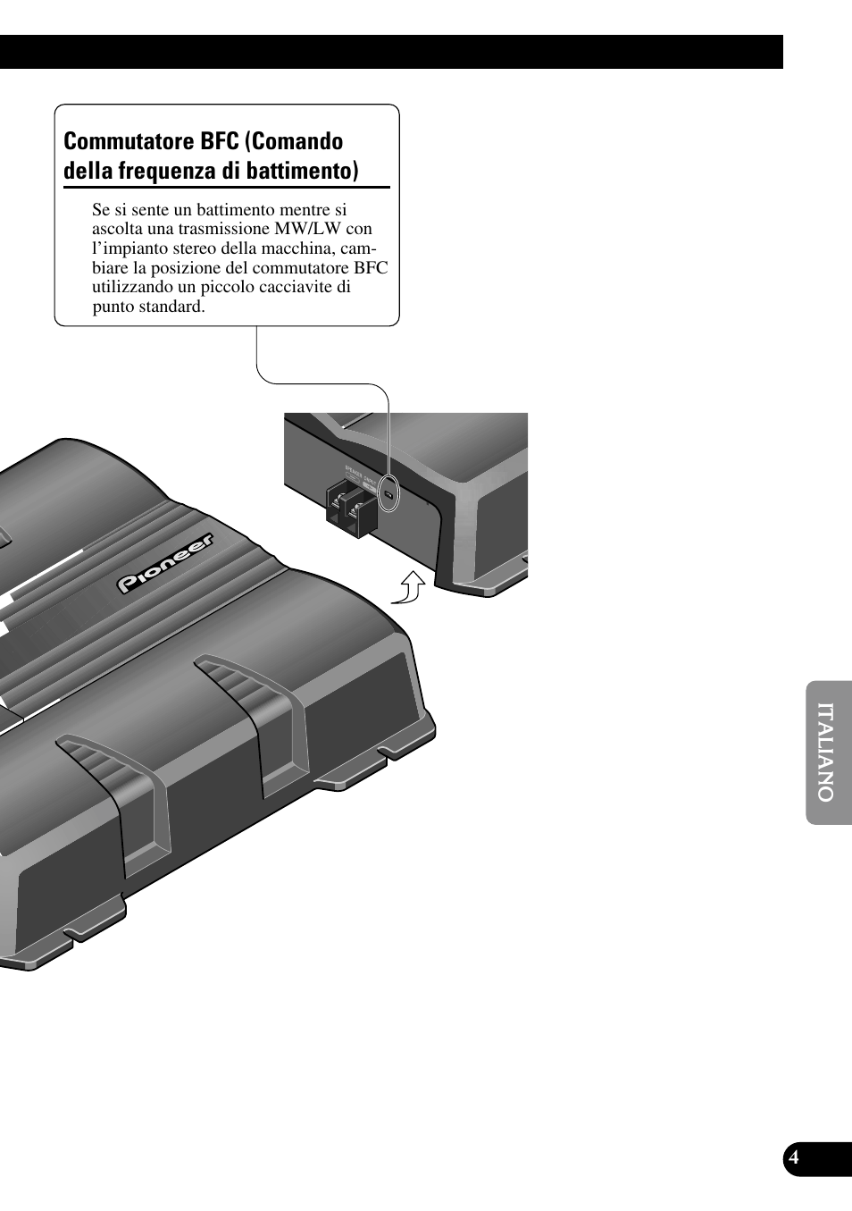 Commutatore bfc (comando della, Frequenza di battimento) | Pioneer GM-7200M User Manual | Page 53 / 85