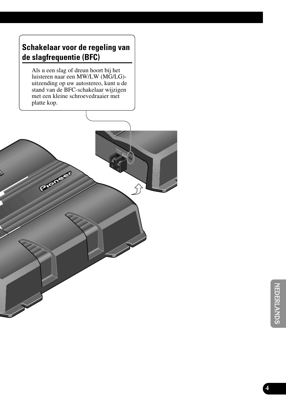 Schakelaar voor de regeling van de, Slagfrequentie (bfc) | Pioneer GM-7200M User Manual | Page 65 / 85