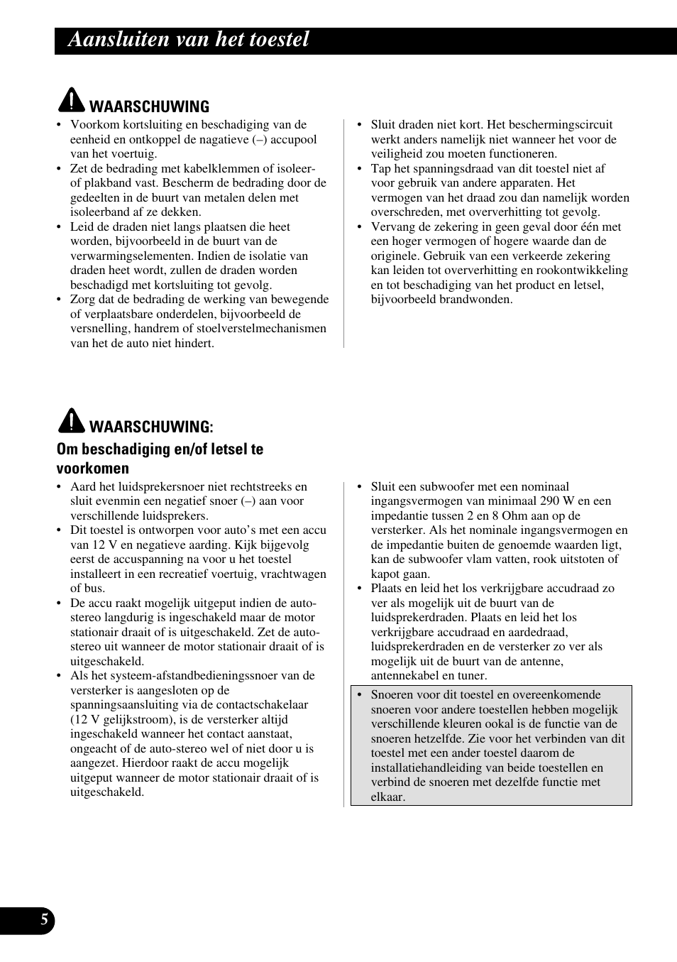 Aansluiten van het toestel | Pioneer GM-7200M User Manual | Page 66 / 85