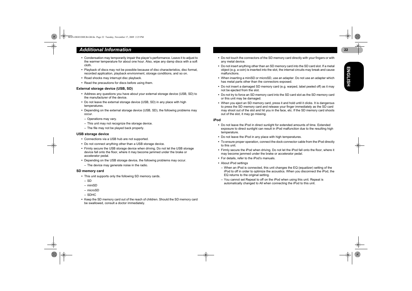 Additional information | Pioneer DEH-3200UB User Manual | Page 22 / 28