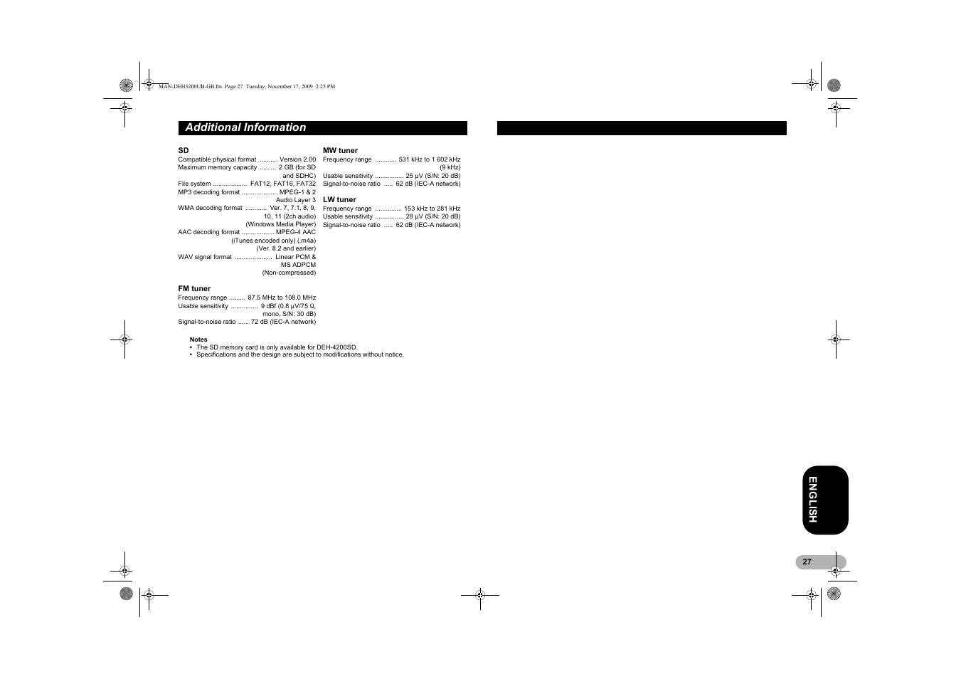 Additional information | Pioneer DEH-3200UB User Manual | Page 27 / 28
