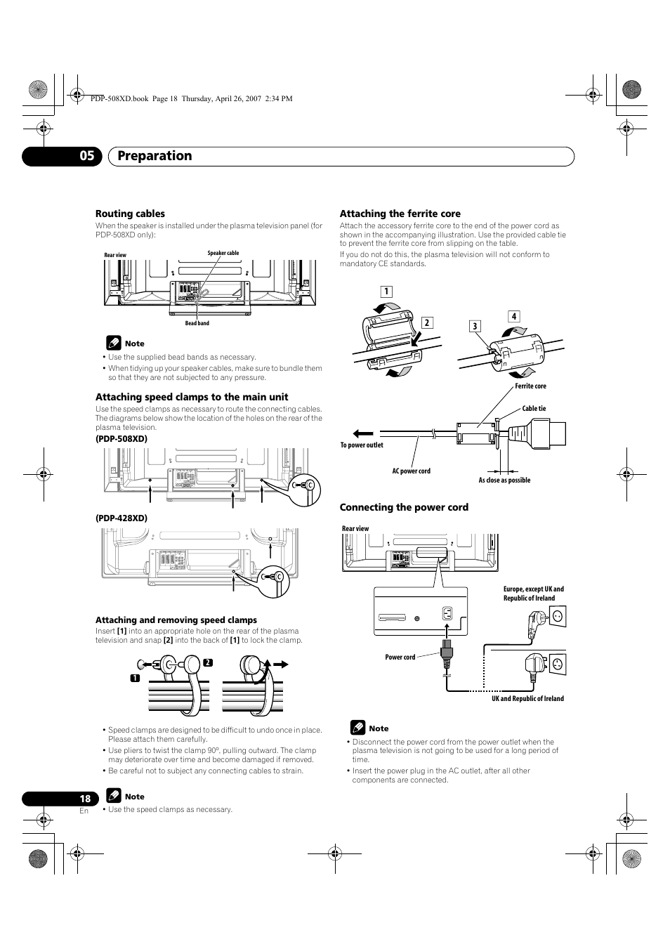Preparation 05 | Pioneer PDP-428XD User Manual | Page 18 / 260